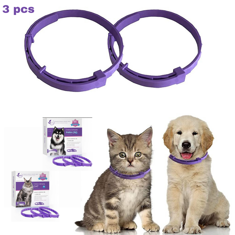 Calming Collars - Coleiras Calmantes com Feromônio para Cães e Gatos 3pcs