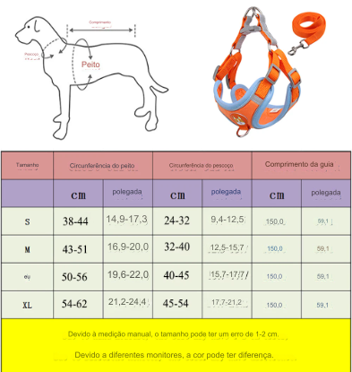 PullPet - Peitoral e Guia Anti-Puxão Para Cão