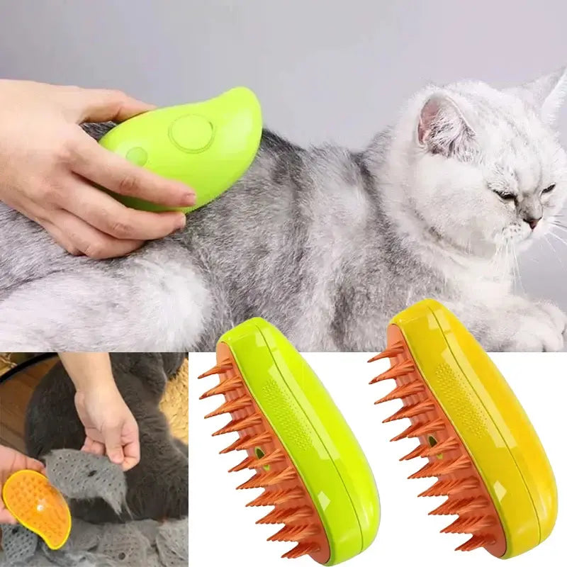 Steam Cat Brush - Escova Elétrica a Vapor para Gatos